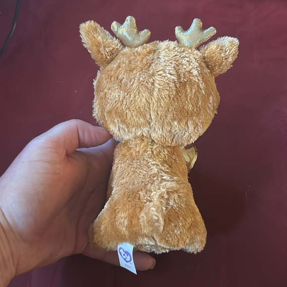 Rare Alpine Red Nose Gold Antler Reindeer Beanie Boo - Picture 5 of 6